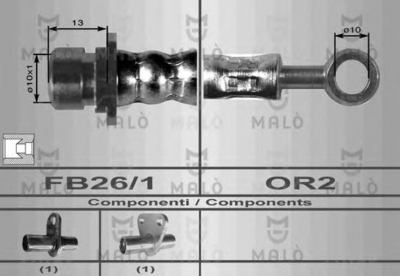 8094 Akron Malo tubo flexible de frenos delantero izquierdo