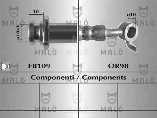 80919 Akron Malo tubo flexible de frenos trasero