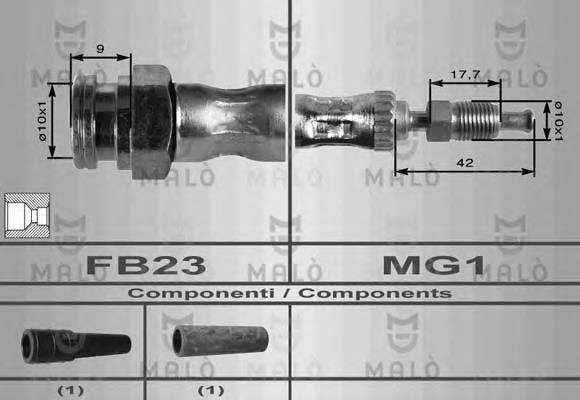 Tubo liquido de freno trasero Saab 9000 