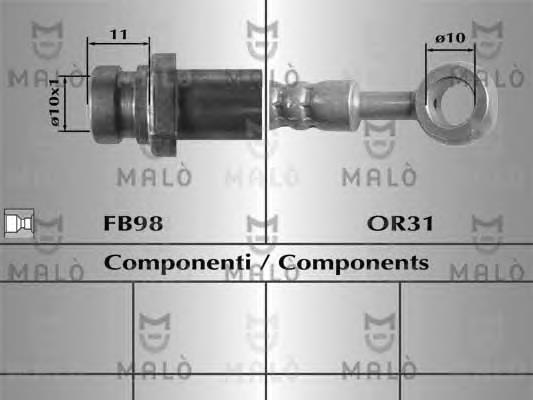 80785 Akron Malo tubo flexible de frenos trasero derecho