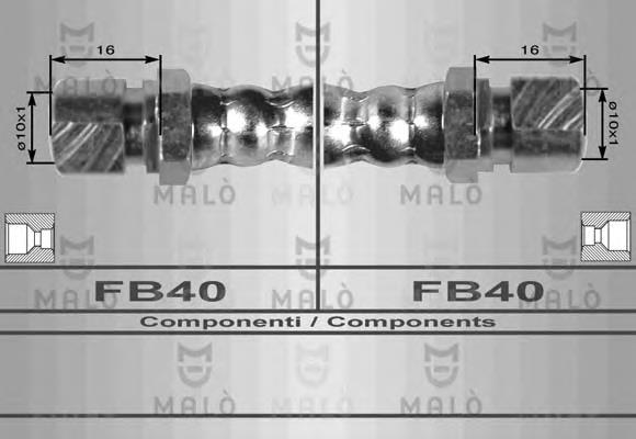 8222 Akron Malo tubo flexible de frenos trasero