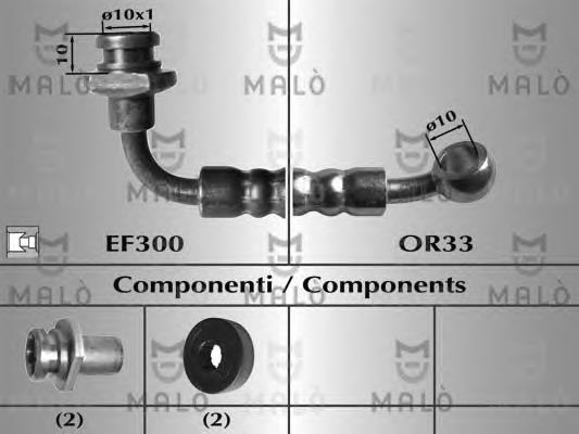8951 Akron Malo tubo flexible de frenos delantero izquierdo