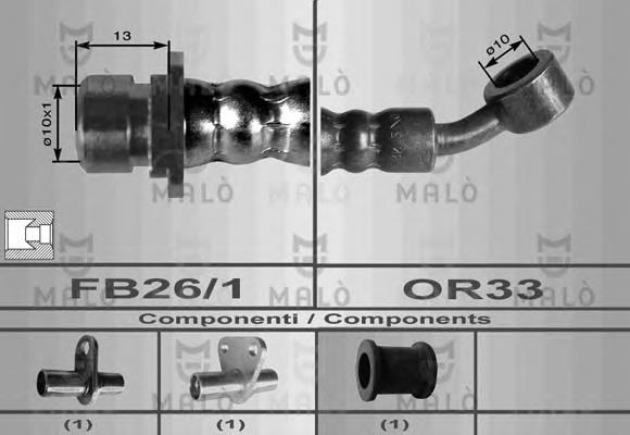 80022 Akron Malo tubo flexible de frenos delantero derecho