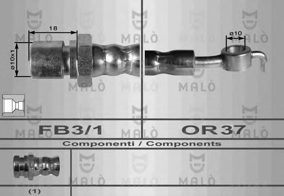 80017 Akron Malo tubo flexible de frenos trasero izquierdo