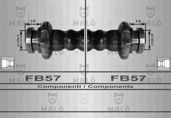 80090 Akron Malo tubo flexible de frenos trasero