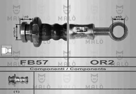 80093 Akron Malo tubo flexible de frenos trasero derecho