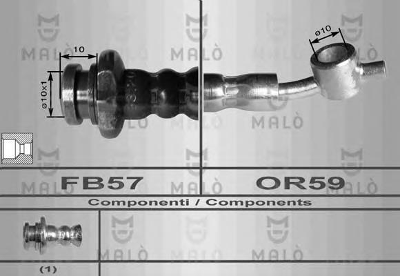 80092 Akron Malo tubo flexible de frenos delantero izquierdo