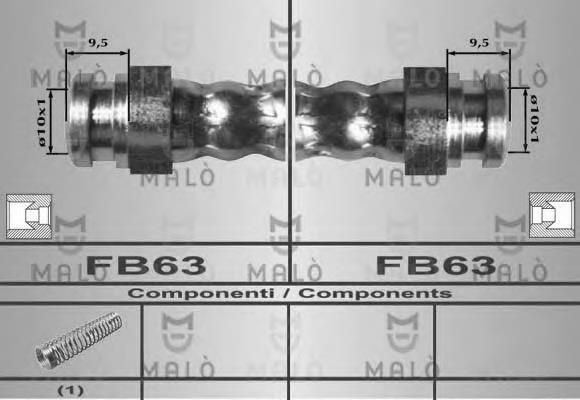 80531 Akron Malo tubo flexible de frenos trasero