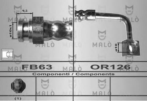 Tubo flexible de frenos delantero derecho 80529 Akron Malo