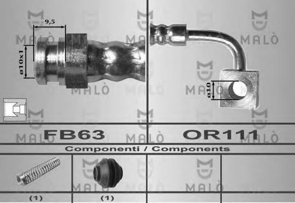 80530 Akron Malo tubo flexible de frenos delantero izquierdo