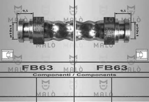 80548 Akron Malo tubo flexible de frenos trasero derecho