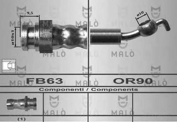 Latiguillo de freno delantero 80547 Akron Malo