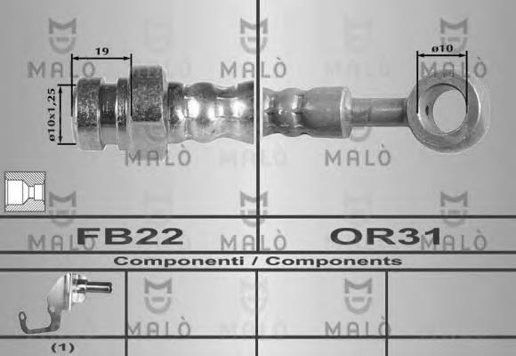 Tubo flexible de frenos delantero derecho 80512 Akron Malo