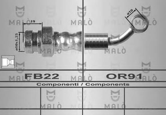 Tubo flexible de frenos trasero 80517 Akron Malo