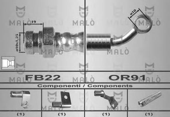 80507 Akron Malo tubo flexible de frenos delantero izquierdo