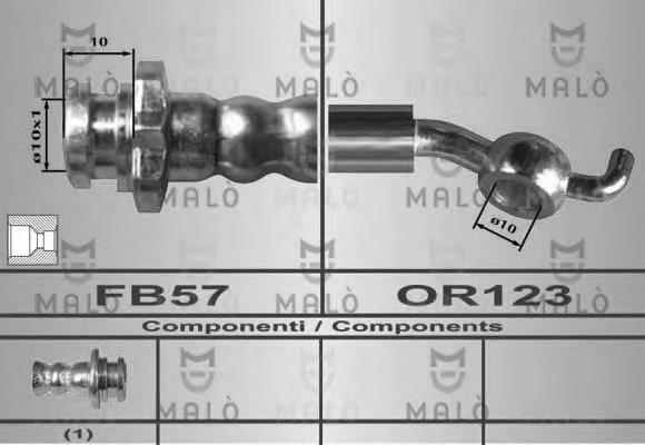 80574 Akron Malo tubo flexible de frenos delantero izquierdo