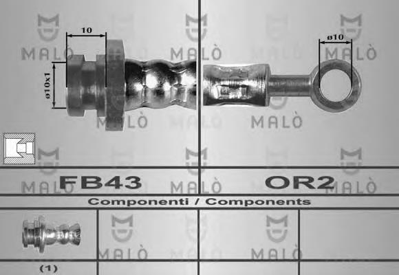 80572 Akron Malo tubo flexible de frenos trasero derecho