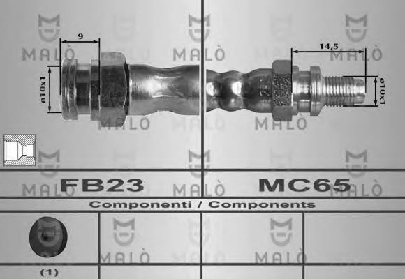 Tubo flexible de frenos trasero 80558 Akron Malo