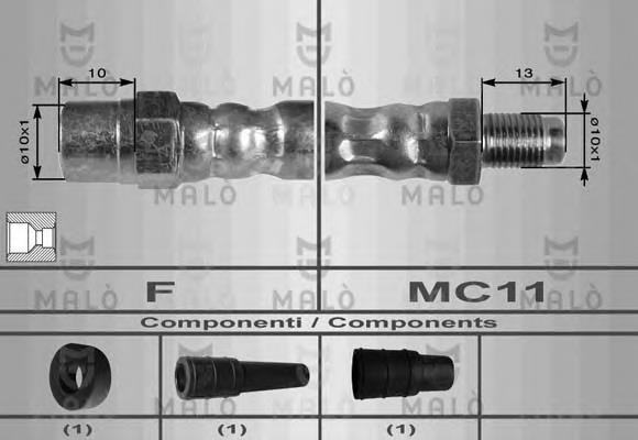 8043 Akron Malo tubo flexible de frenos trasero