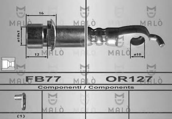 80438 Akron Malo tubo flexible de frenos delantero izquierdo