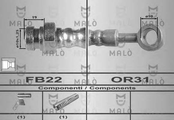 80484 Akron Malo tubo flexible de frenos delantero derecho