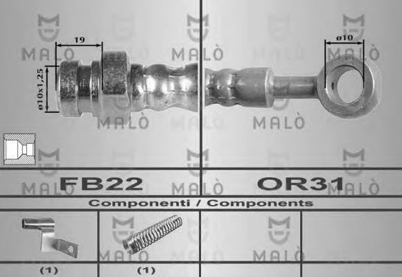 80497 Akron Malo tubo flexible de frenos delantero izquierdo