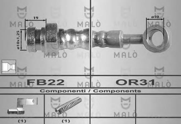 80478 Akron Malo tubo flexible de frenos delantero derecho