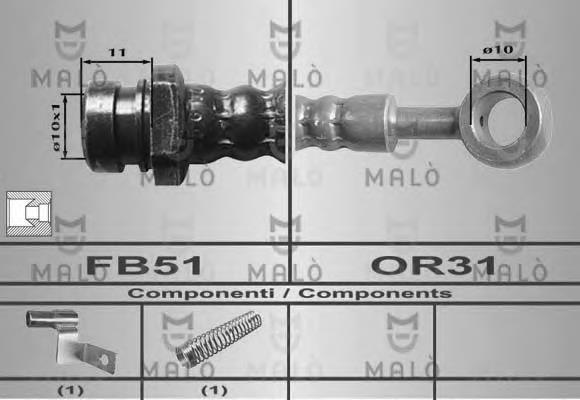 80481 Akron Malo tubo flexible de frenos delantero izquierdo