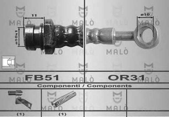 80476 Akron Malo tubo flexible de frenos delantero izquierdo