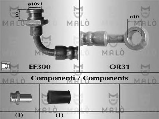 80695 Akron Malo tubo flexible de frenos delantero izquierdo