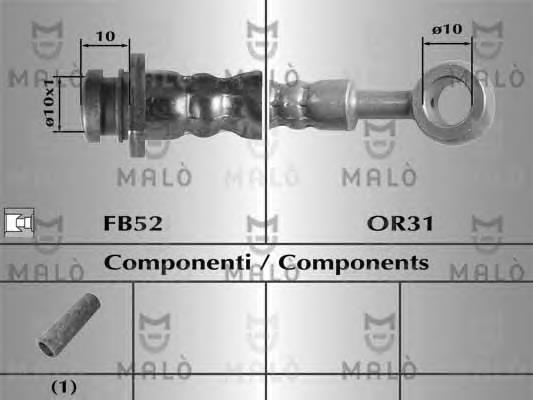 80696 Akron Malo tubo flexible de frenos delantero derecho