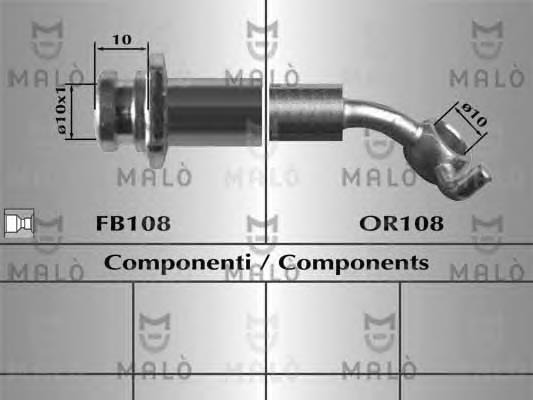 80686 Akron Malo tubo flexible de frenos trasero derecho