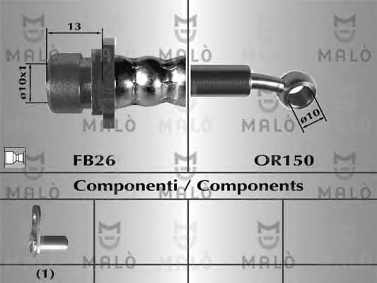 80763 Akron Malo tubo flexible de frenos delantero derecho