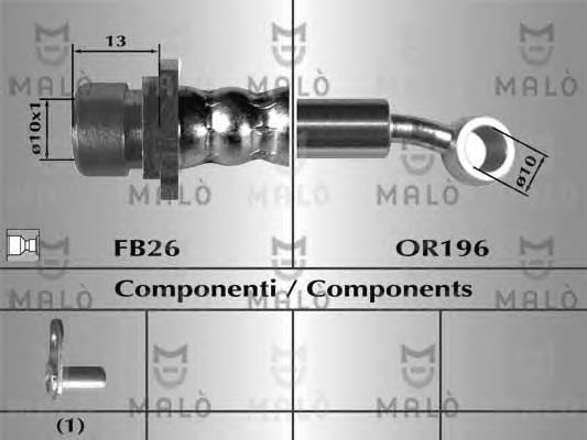 80767 Akron Malo tubo flexible de frenos delantero derecho