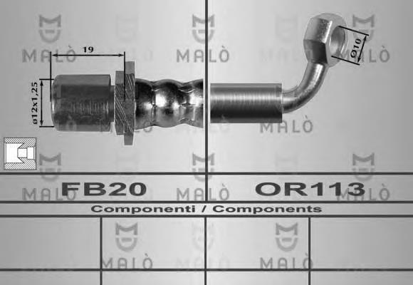 80612 Akron Malo tubo flexible de frenos trasero derecho