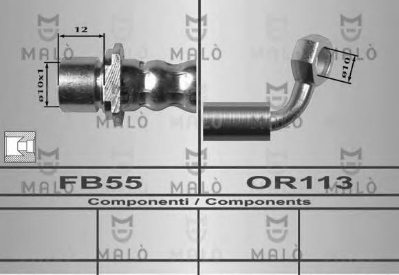 80616 Akron Malo tubo flexible de frenos trasero derecho