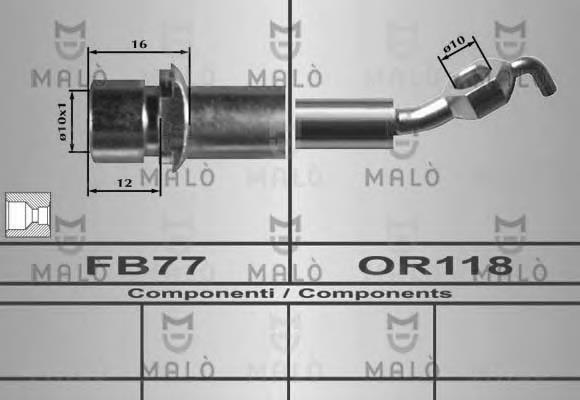 80611 Akron Malo tubo flexible de frenos trasero