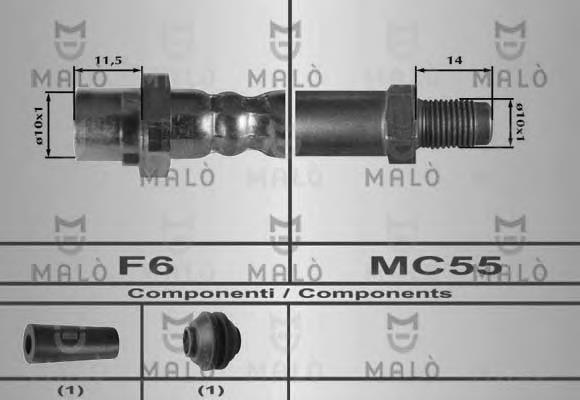 80635 Akron Malo tubo flexible de frenos trasero