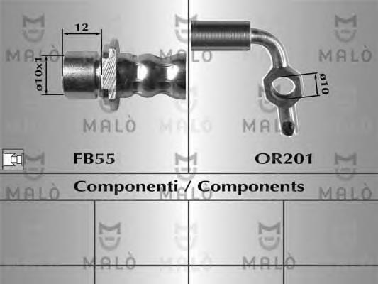 80647 Akron Malo tubo flexible de frenos trasero derecho