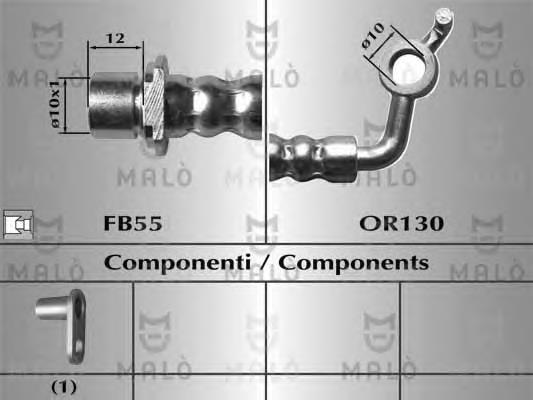 80646 Akron Malo tubo flexible de frenos delantero izquierdo