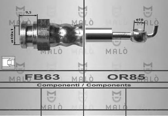 80222 Akron Malo tubo flexible de frenos trasero