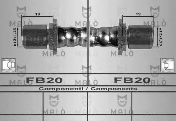 80132 Akron Malo tubo flexible de frenos trasero