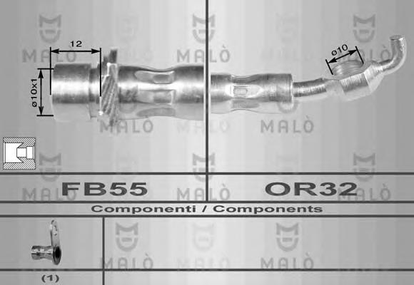 80127 Akron Malo tubo flexible de frenos delantero derecho