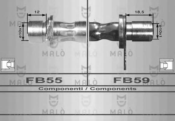 80129 Akron Malo tubo flexible de frenos trasero derecho