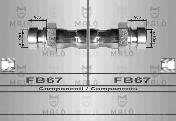 Tubo flexible de frenos trasero 80150 Akron Malo