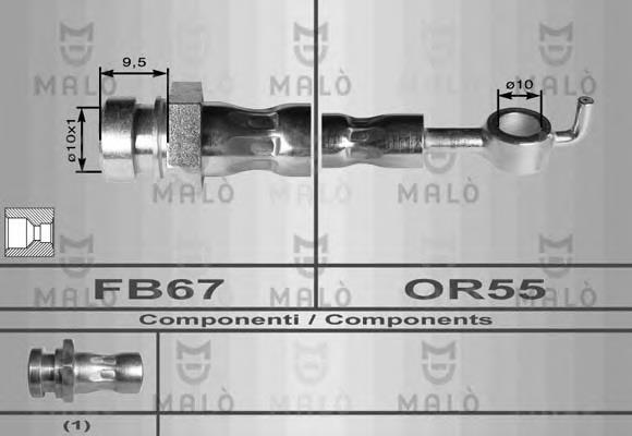 80151 Akron Malo tubo flexible de frenos trasero