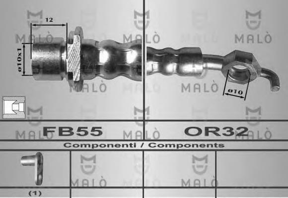 80362 Akron Malo tubo flexible de frenos delantero derecho