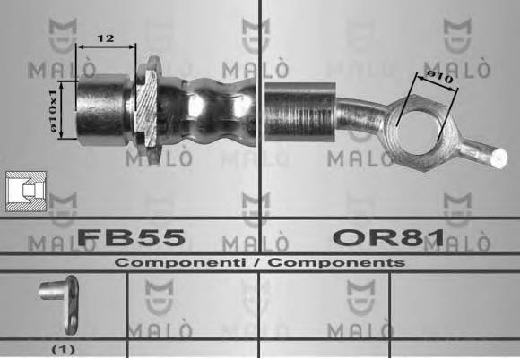 Tubo flexible de frenos trasero derecho 80403 Akron Malo