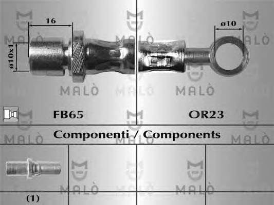 Tubo flexible de frenos delantero derecho 80398 Akron Malo