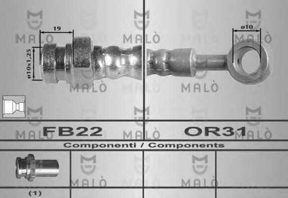 Tubo flexible de frenos trasero 80390 Akron Malo